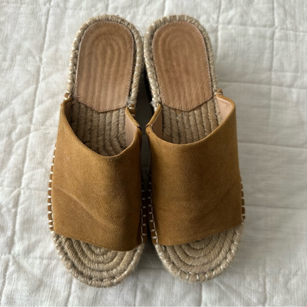 Brown Espadrille Slide Sandals